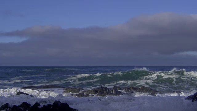 海浪和泡沫，太平洋，俄勒冈州视频素材