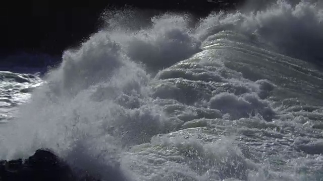 海浪和泡沫，太平洋，俄勒冈州视频素材