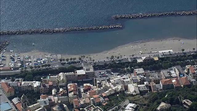 Moneglia - Aerial View -利古里亚，热那亚省，Moneglia，意大利视频素材