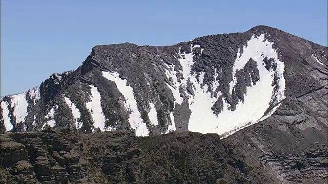 山和雪-鸟瞰图-蒙大拿，林肯县，美国视频素材