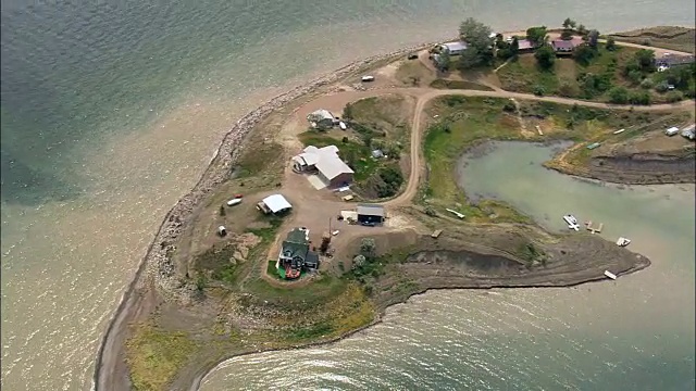 Fort Peck Creek休闲区-鸟瞰-蒙大拿，山谷县，美国视频素材