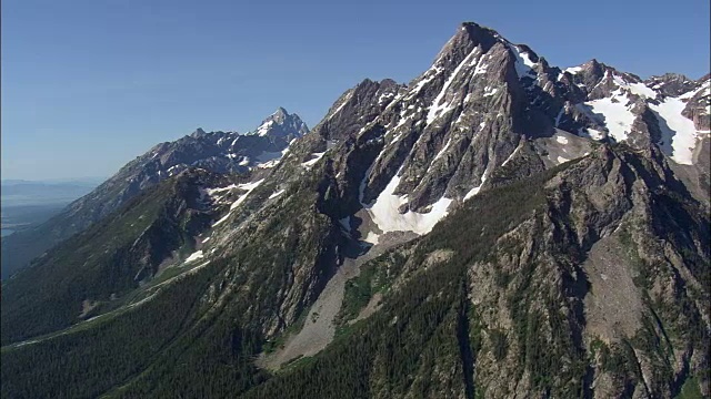 莫兰山-鸟瞰图-怀俄明州，提顿县，直升机拍摄，空中视频，电影，建立拍摄，美国视频素材