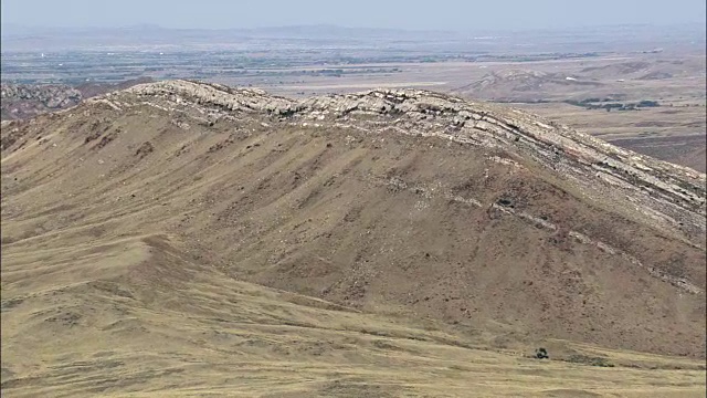 拉勒米山脉的岩层-鸟瞰图-怀俄明州，普拉特县，美国视频素材