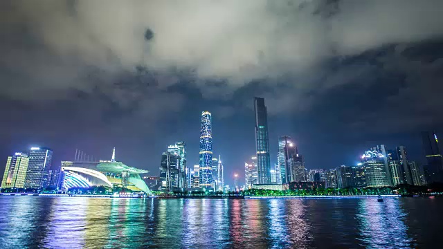 广州CBD地标夜景/中国广州视频素材