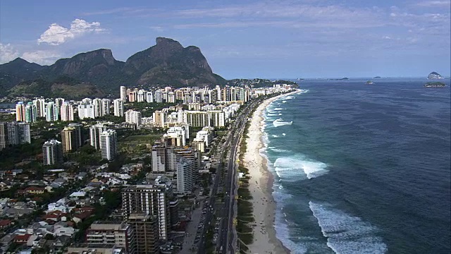 Barra Da Tijuca -鸟瞰图-里约热内卢de Janeiro，里约热内卢de Janeiro，巴西视频素材