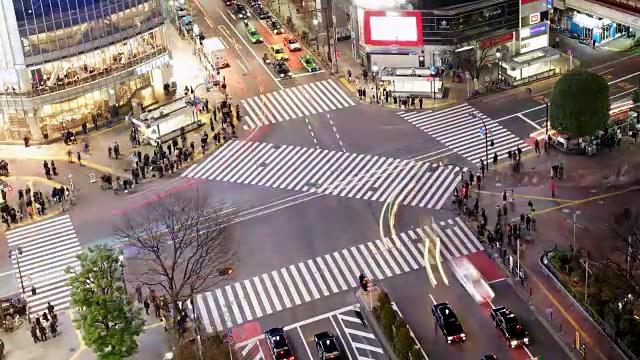 涉谷夜间过境的TL MS天线视频素材