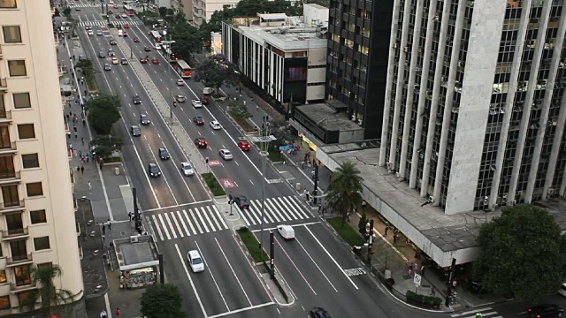 城市景观，保利斯塔大道的高架景观视频素材