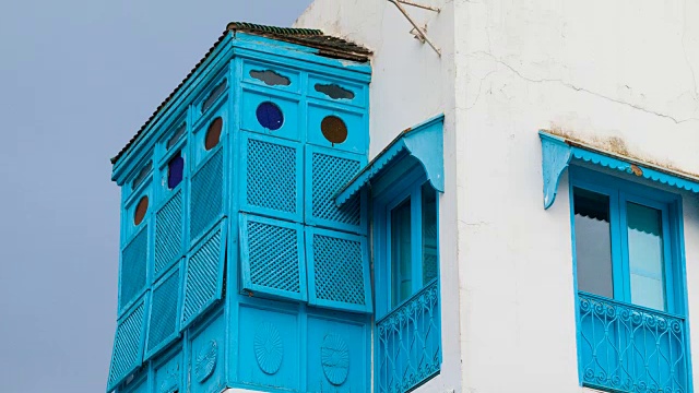 Sidi Bou Said村的房子视频素材