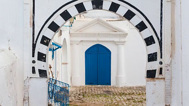 Sidi Bou Said村门的细节视频素材