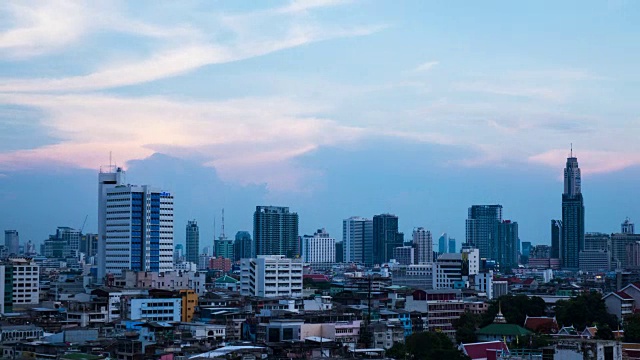 夕阳在曼谷城市景观视频素材