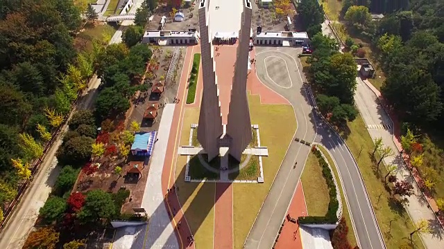 韩国独立纪念馆鸟瞰图视频素材