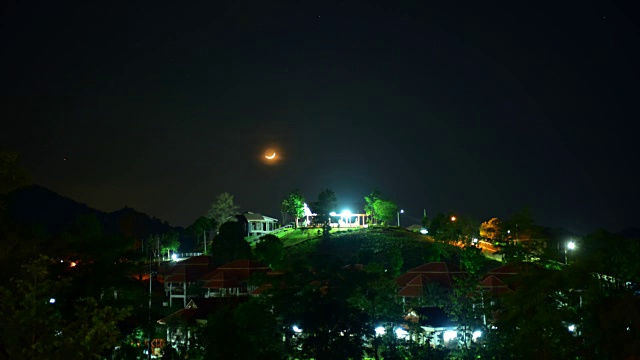 夜晚月亮时光流逝视频素材