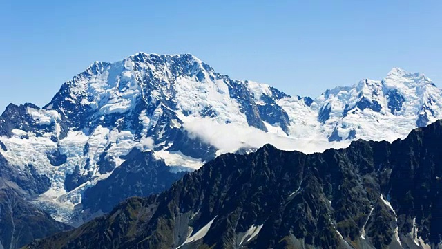 美丽的风景和俯瞰库克山，新西兰视频素材