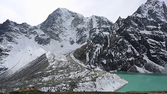 Chola Tsho湖，Periche山口，Sagarmatha国家公园，喜马拉雅山脉，尼泊尔视频素材