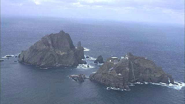 独岛(韩国的自然遗产和最著名的岛屿之一)视频素材