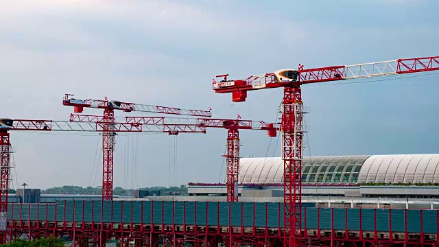 黄昏时分的在建建筑视频素材