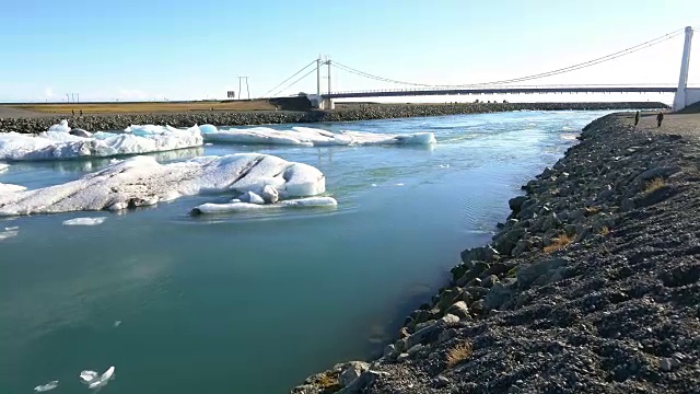 Jokulsarlon泻湖的运河视频素材