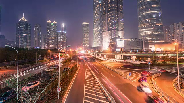 上海夜景的时间流逝视频素材