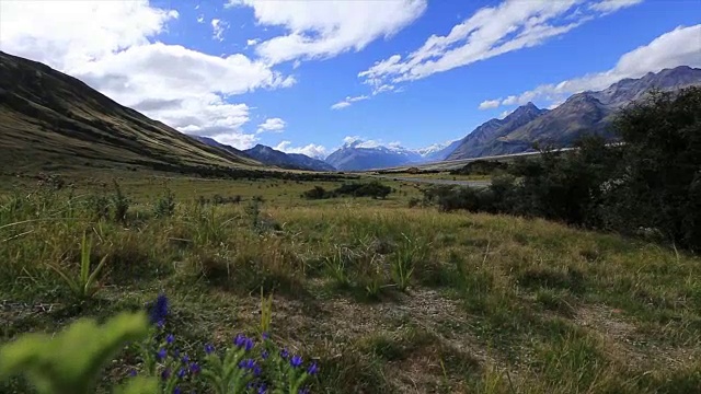 美丽的风景和俯瞰库克山，新西兰视频素材