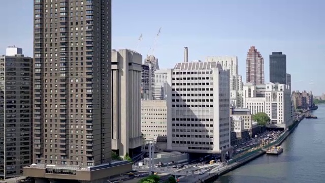 城市地标风景鸟瞰图。城市街道和建筑物的建立镜头视频素材