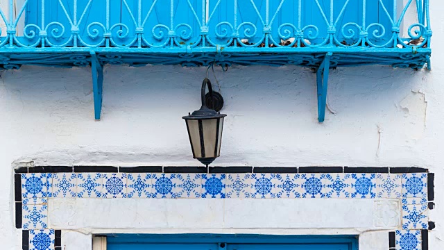 Sidi Bou Said村一所房子的门视频素材