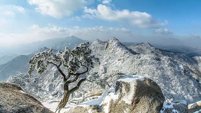 道奉山被雪覆盖视频素材