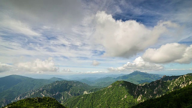 雪山和天空中飘动的云视频素材