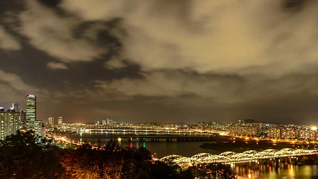 汉江大桥夜景视频素材