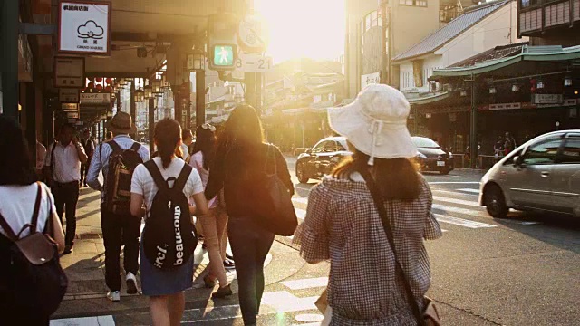 京都街的人行横道视频素材