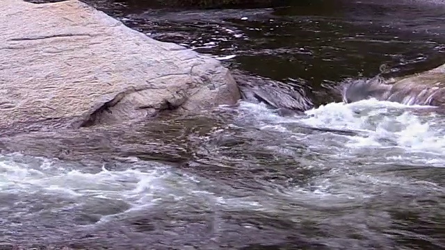 默塞德河的细节特写，约塞米蒂国家公园，加利福尼亚州视频素材