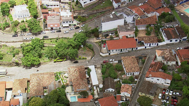 CU AERIAL ZO在屋顶上拍摄，Diamantina / Minas Gerais，巴西视频素材