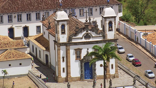 MS航拍Basilica do Bom Jesus de Matosinhos / Minas, Gerais巴西视频素材