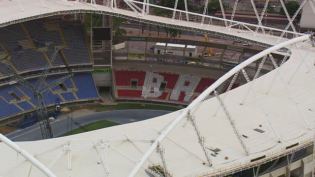 MS AERIAL Shot of Olympic stadium /里约热内卢de Janeiro，巴西视频素材