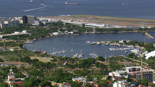 Marina da Gloria /里约热内卢de Janeiro，巴西，WS鸟瞰图视频素材