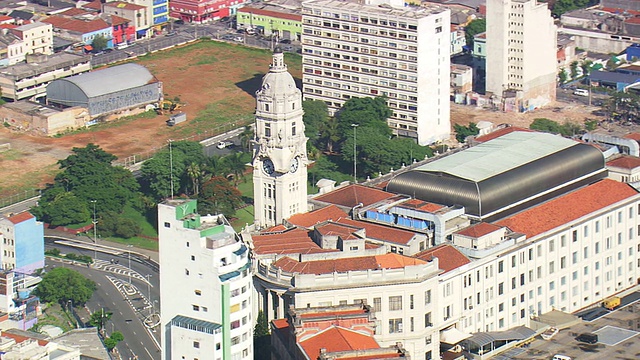 MS空中电视拍摄的Sao Bento修道院/圣保罗，巴西视频素材