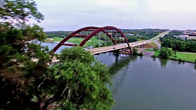 Pennybacker Bridge之夜，奥斯汀，德州山区视频素材