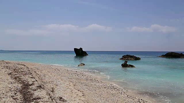 美丽的海滩景色视频素材