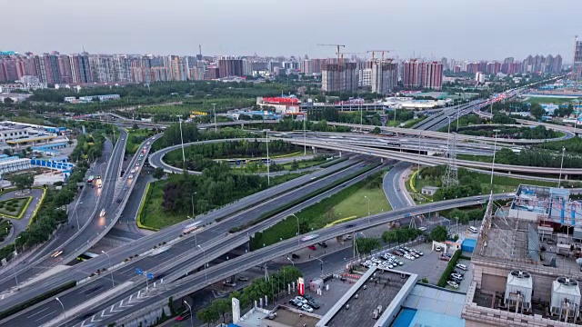 时间推移-北京路交叉口鸟瞰图(WS平移)视频素材