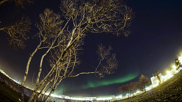 纳尔维克和北极星的冬夜天空视频素材