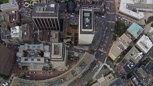 空中俯瞰市中心-鸟瞰图-马萨诸塞州，萨福克县，美国视频素材