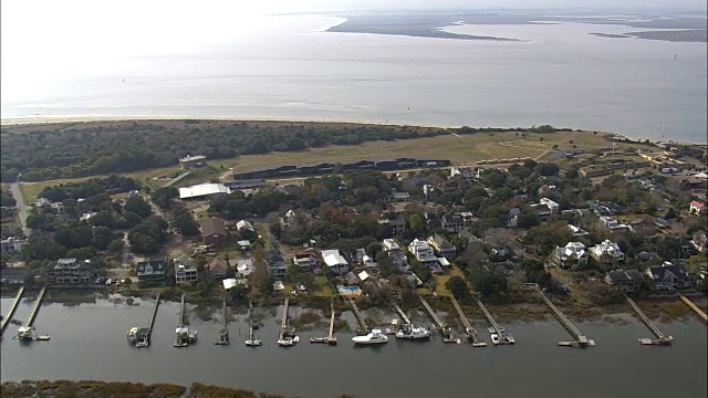 Fort Moultrie -鸟瞰图-南卡罗来纳，查尔斯顿县，美国视频素材