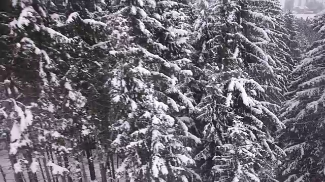 坐缆车上来的时候。雪的风景。奥地利蒂罗尔。视频素材