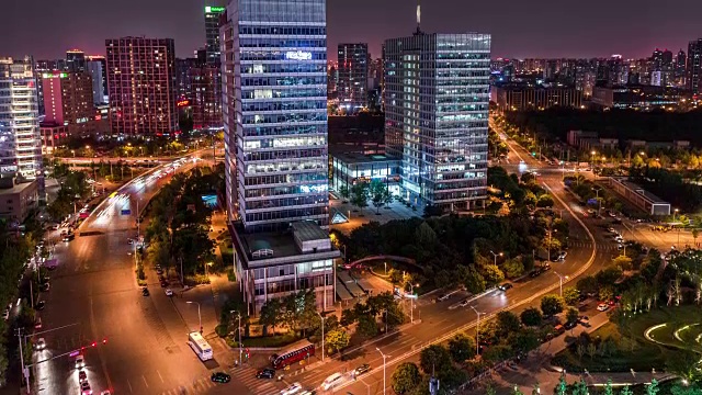 时光流逝——北京夜间交通(WS Panning)视频素材