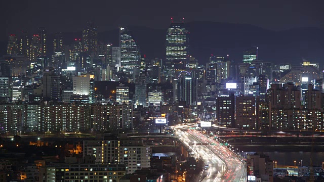 汉城韩南大学桥夜景视频素材