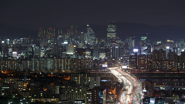 汉城韩南大学桥夜景视频素材