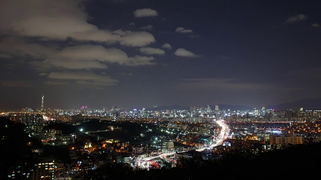 汉城韩南大学桥夜景视频素材