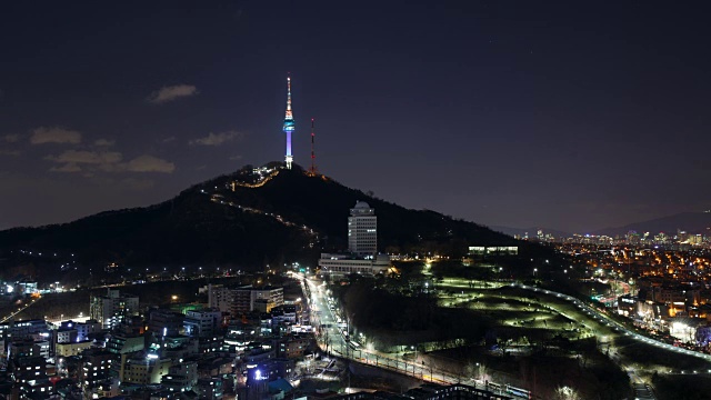 首尔塔的夜景视频素材