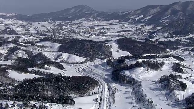 黄溪村周围的雪景视频素材