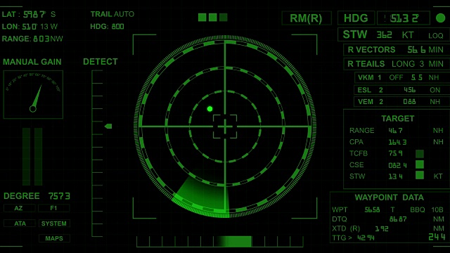 4 k雷达屏幕上视频素材
