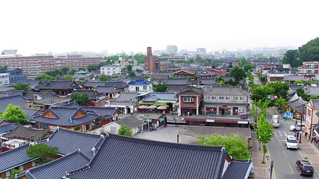 全州韩屋村鸟瞰图视频素材